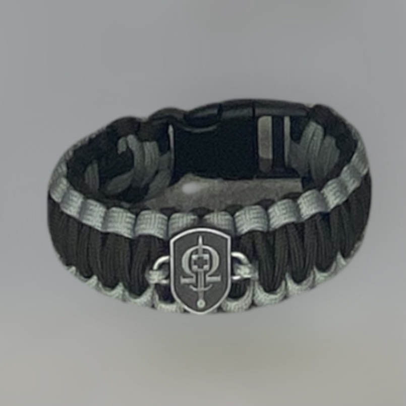 Survival náramek se znakem REGI Base - černo/šedý - nový model  