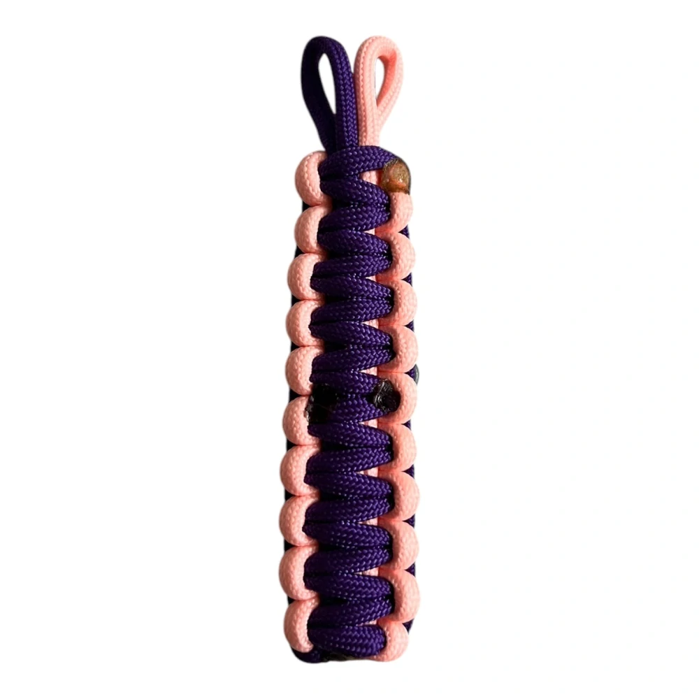 Paracord klíčenka - fialovo-růžová