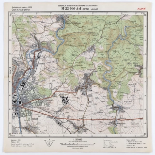 Originální vojenská mapa ČSLA – Brno východ 1 : 25 000